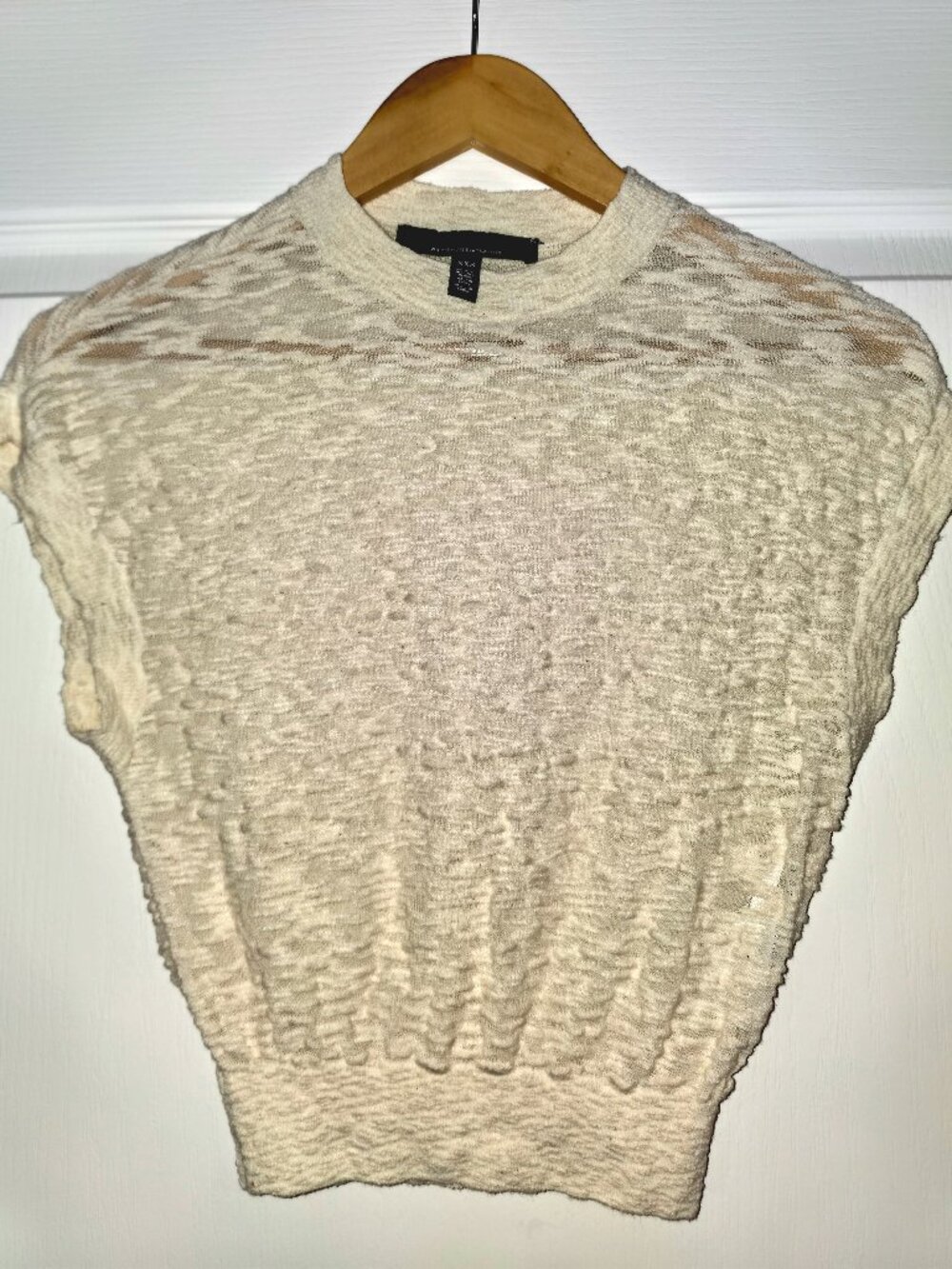 White House Black Market Ivory Textured Knit Sleeveless Top XXS